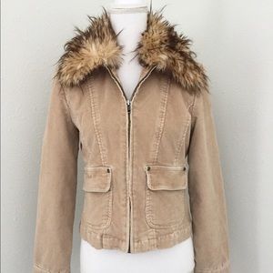 Caslon fur corduroy tan jacket